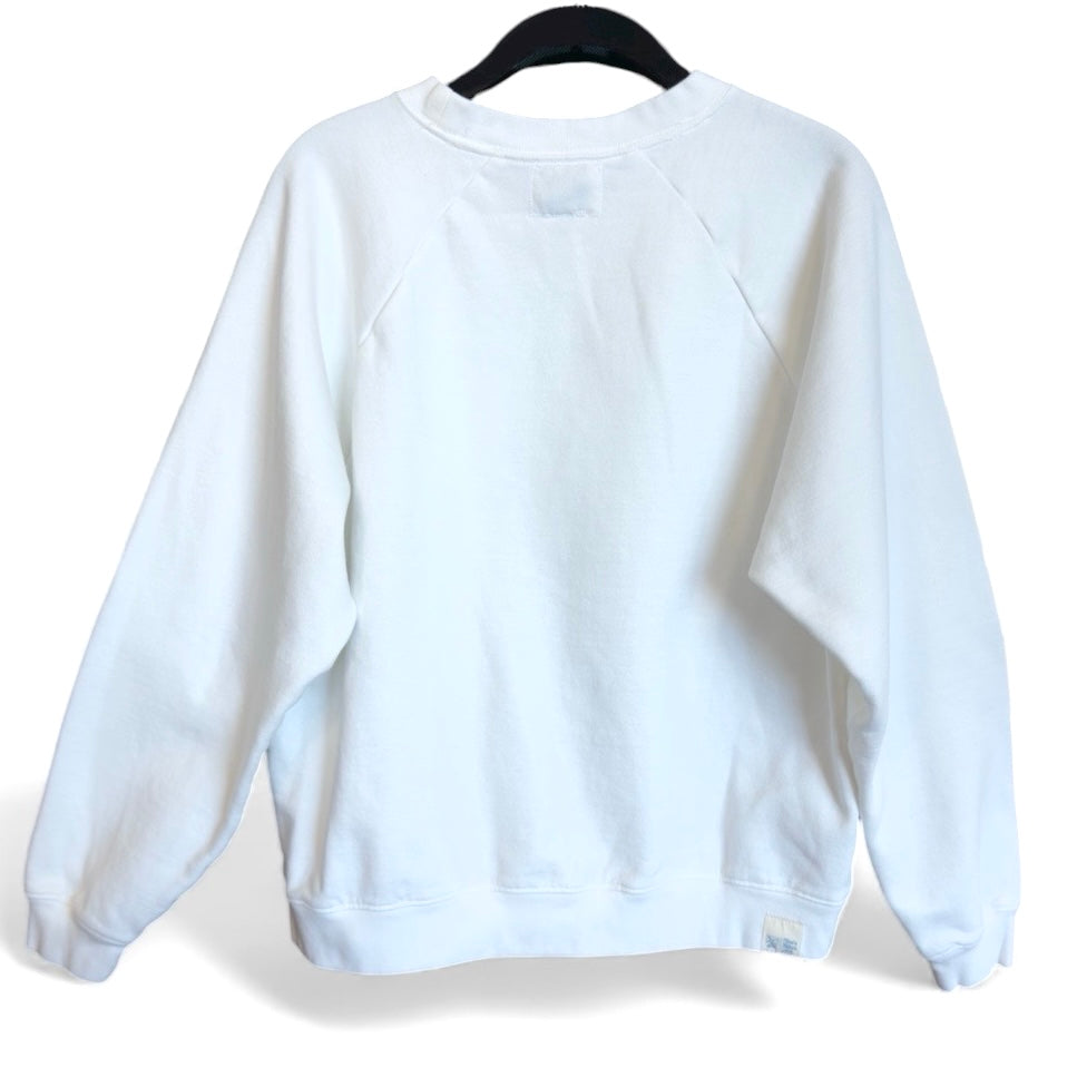 Oro Valley Upcycled Applique Off-White Women’s Raglan Crewneck Sweatshirt