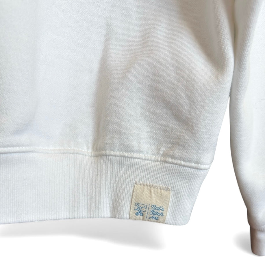 Oro Valley Upcycled Applique Off-White Women’s Raglan Crewneck Sweatshirt